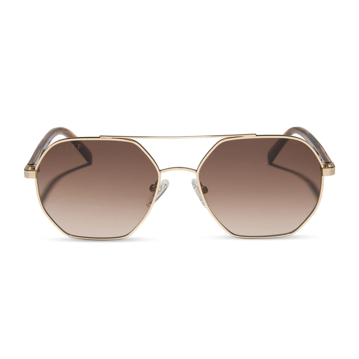 JOELLE - GOLD + HORN TORTOISE + BROWN GRADIENT SUNGLASSES