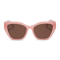 EVIE - PEACH + BROWN + POLARIZED SUNGLASSES