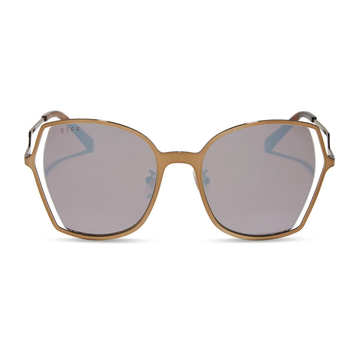 DONNA III - COPPER METAL + BROWN GOLD FLASH SUNGLASSES
