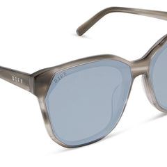 GIA - SMOKE MARBLE + GREY + SILVER FLASH SUNGLASSES